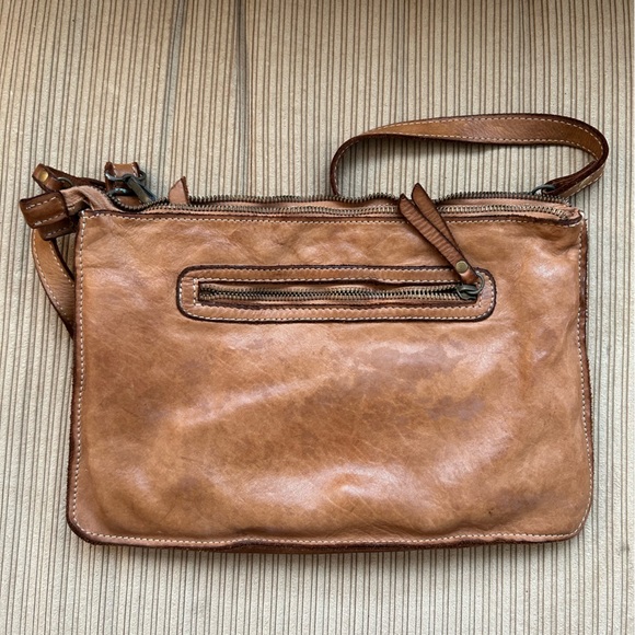 Genuine leather cross body woven bag. Dual compartment. - Picture 2 of 4